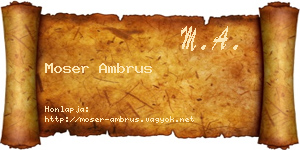 Moser Ambrus névjegykártya